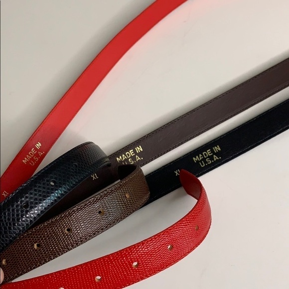 Vintage set 3 Mary McFadden Designer Belts removable buckles bundle xl - Picture 7 of 10